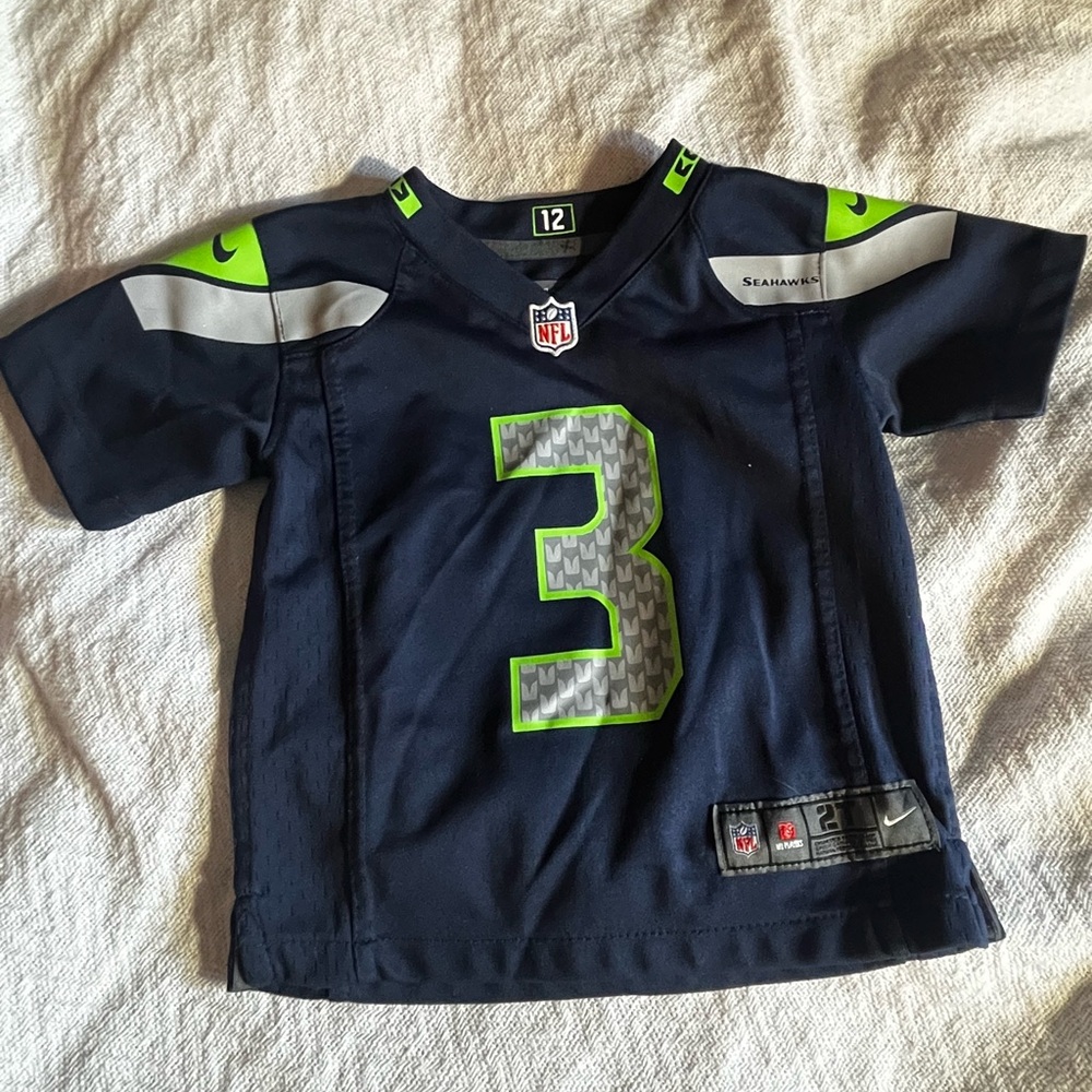 Nike Blue and Green Seahawks Jersey